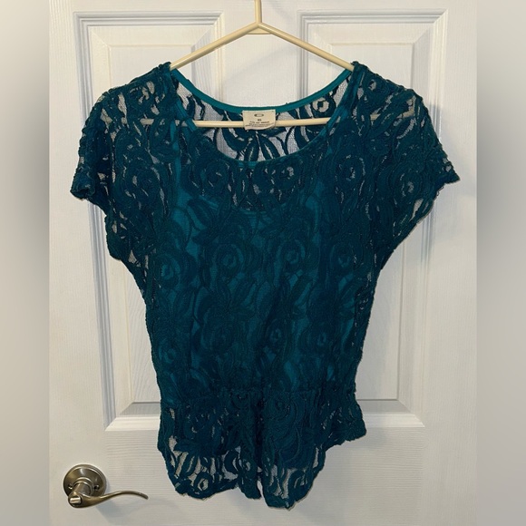 Turquoise Mesh Top XS From PINS AND NEEDLES - Picture 3 of 4